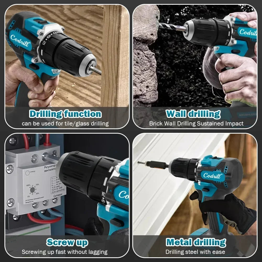 Makita Original. DDF487 Cordless Driver Drill Brushless Electric Impact Screwdriver Rechargeable Power Tool 18V