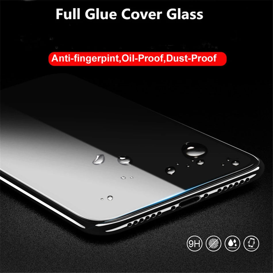 4+4 Tempered Glass For Xiaomi POCO M7 4G M7plus Screen Protector Shockproof Full glue + M7 4G Soft Camera lens film AE Tidesmit