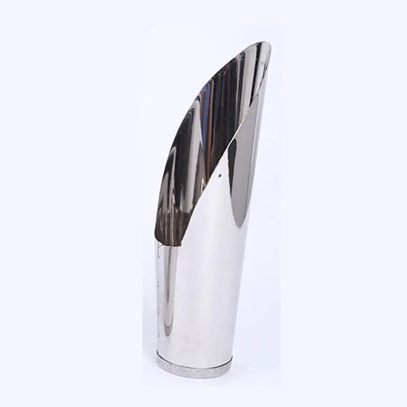 Stainless steel shovel scoop head with reflective metal and oval opening
