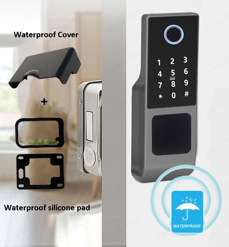 Fingerprint Gate Door Lock TUYA WIFI Outdoor Waterproof Smart Lock With Remote Control TTLOCK App Card Eletronico Digital Lock