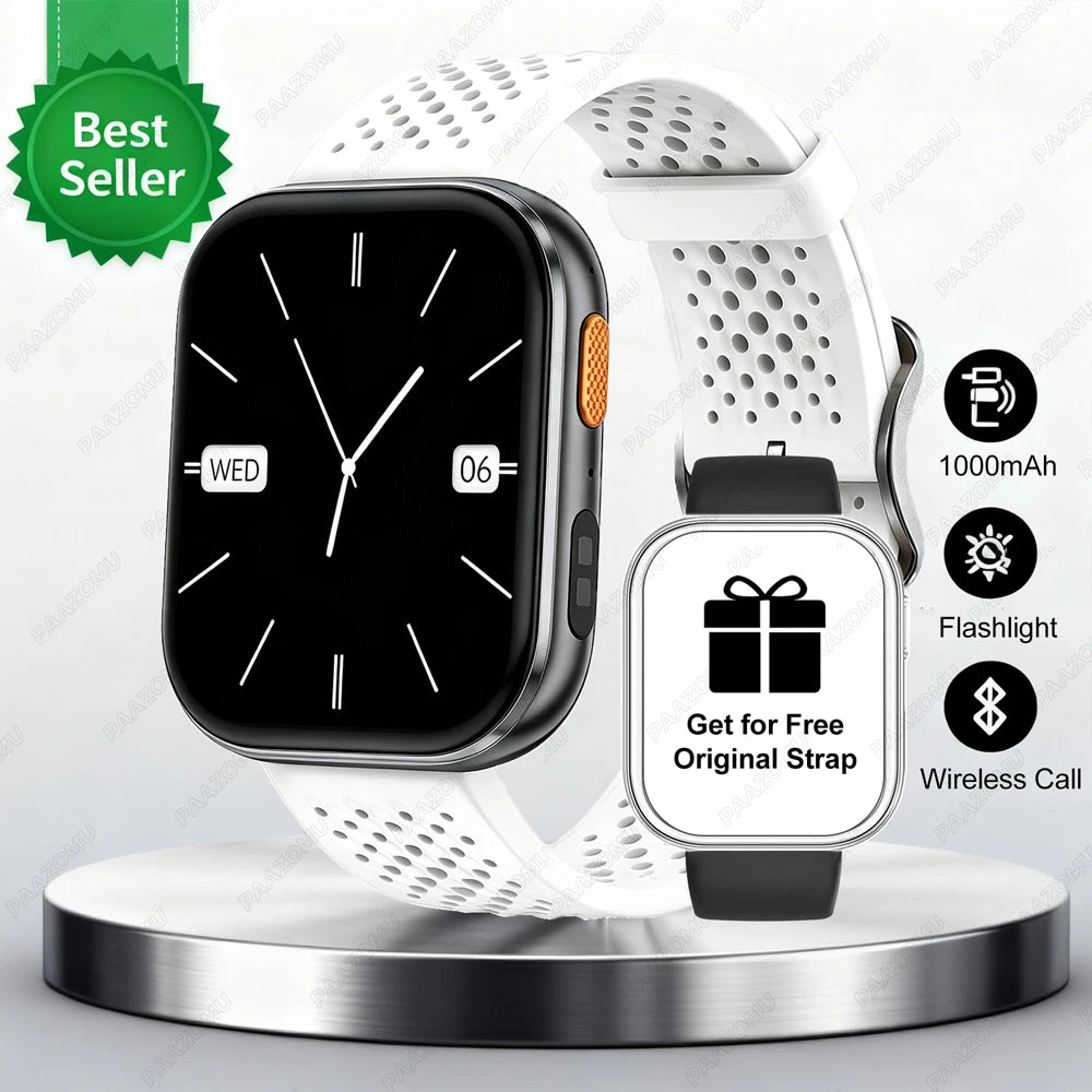 New 1000mAh Battery Smart Watches Men Heart Rate Sleep Monitor Bluetooth Call IP68 Waterproof Smartwatch Women For Android iOS