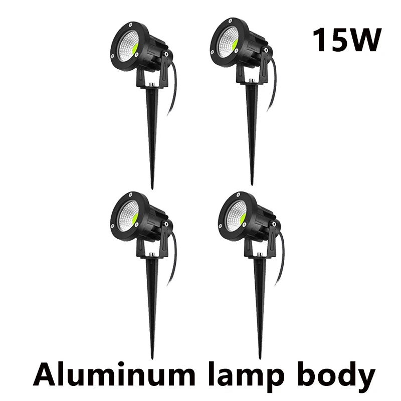 LED Waterproof Outdoor Garden Lawn Lights Spike Bulb 5W/10W/15W Tuinverlichting 220V 110V 12V - Adjustable Solar Powered Garden