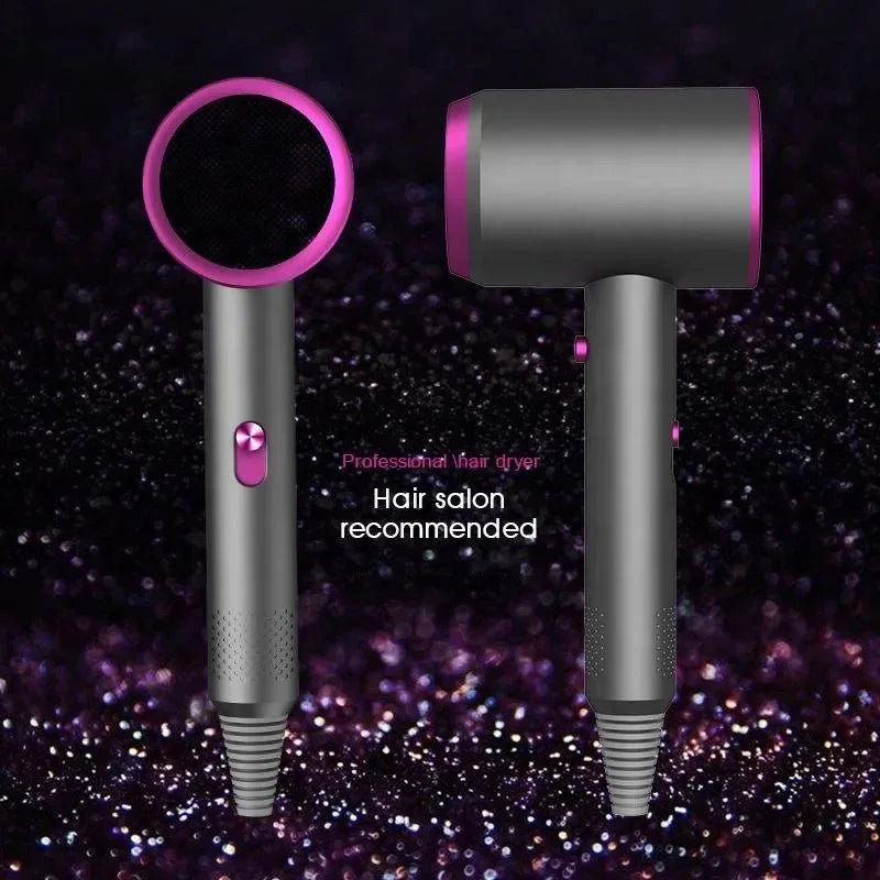 2000W professional hair dryer in grey and pink with ionic fast-dry technology for sleek, salon-quality home styling.