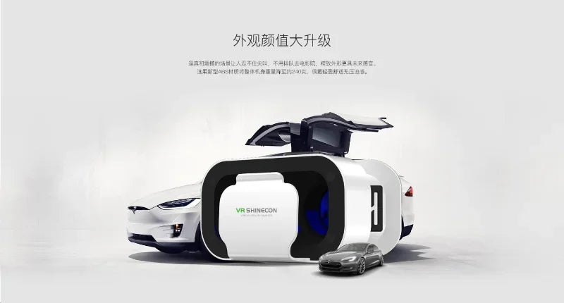VR Headset for Smartphones - Adjustable Virtual Reality Glasses White Tidesmit