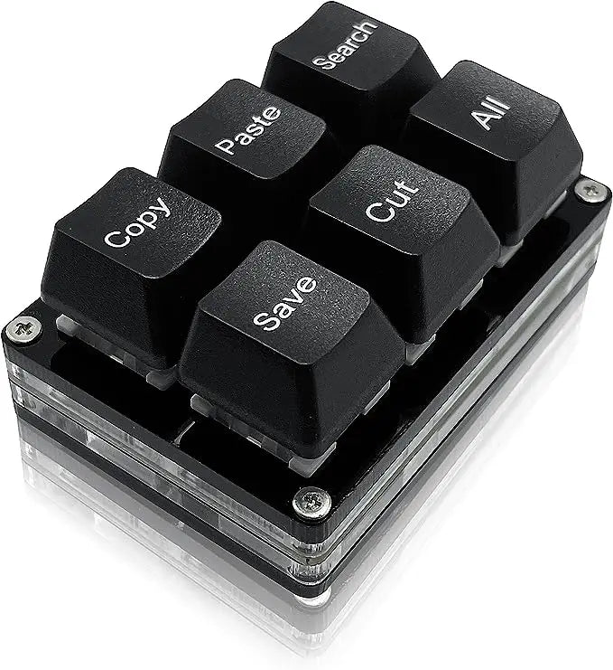 6Keys Copy Paste Search Save Cut Keyboard One Handed OSU Keypad Programmable Mechanical Shortcut Macro Keyboard for Working Game
