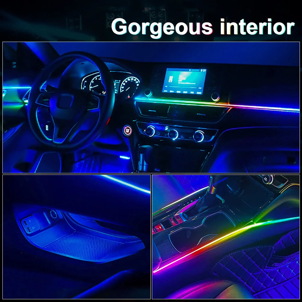 Tidesmit RGB LED Car Interior Ambient Light Strip Kit App Controlled Tidesmit