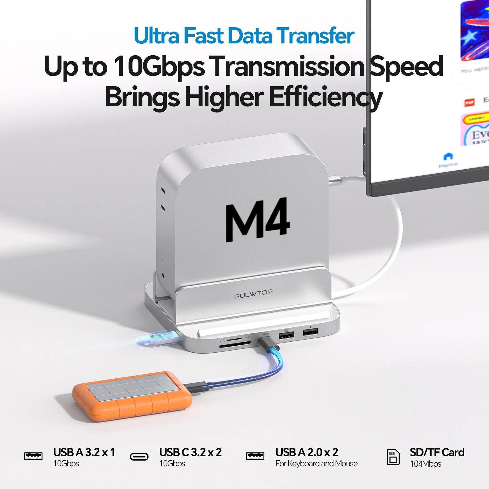 Mac Mini M4 Docking Station with 4K HDMI and M.2 SSD Expansion Tidesmit