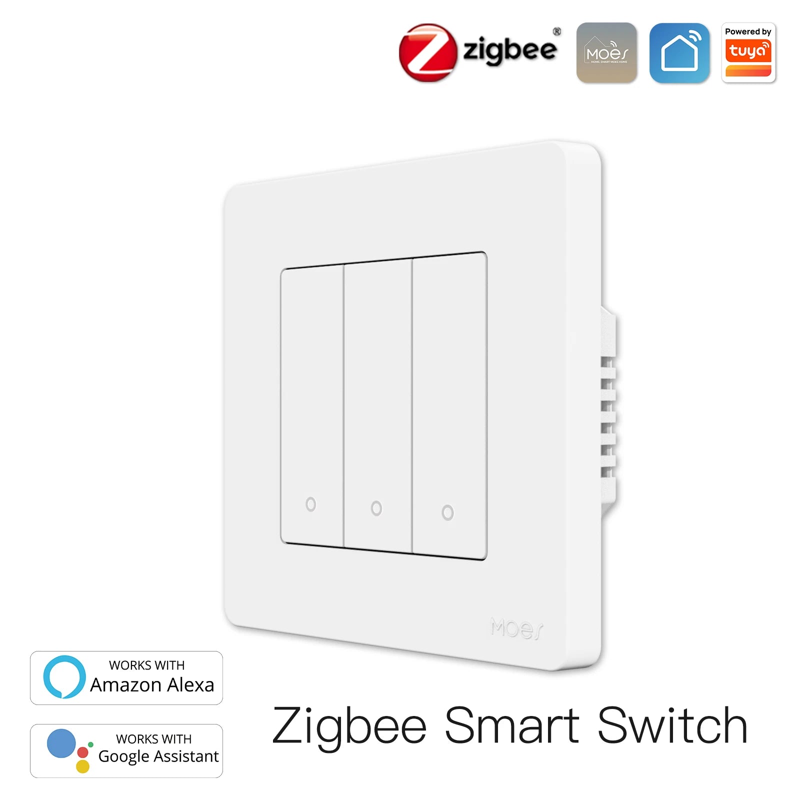 MOES New Star Ring Tuya Smart ZigBee3.0 Push Button Switch/Scene Switch Smart Life APP Remote Control Work with Alexa Google