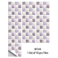 10pcs Flat Mosaic Tiles Sticker Set Kitchen Bathroom Wall Decals Gloss Waterproof Film 2D Surface Cover Transfers for Home Decor