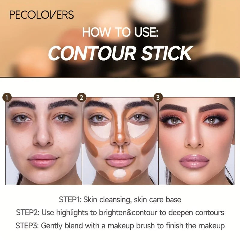 Tidesmit 3D face contouring and bronzer stick showing creamy texture and blending finish for natural makeup application