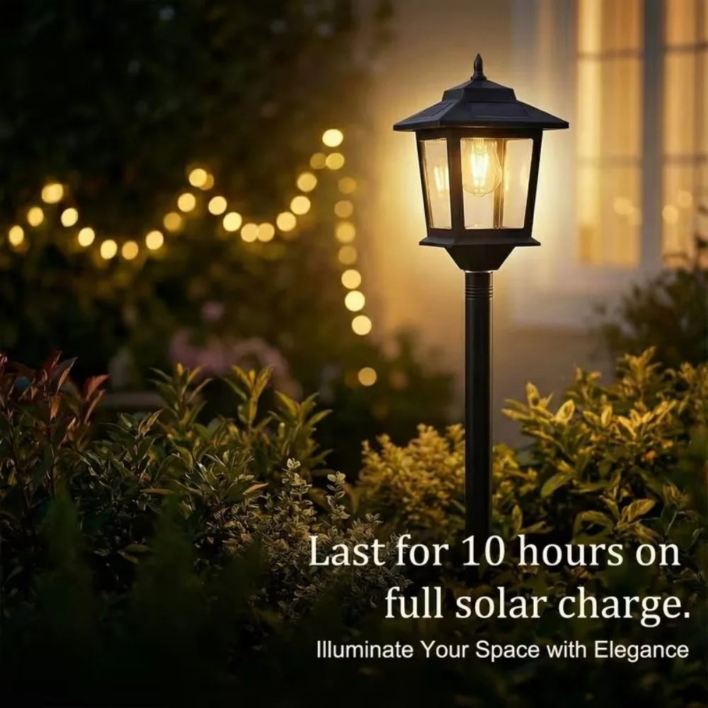 2 Pack 63 Inch Solar Lamp Post Lights, 1800 Lumens Outdoor Solar Landscape Lights with Replaceable Bulbs, IP44 Waterproof Warm White Lighting，Courtyard lights, outdoor solar street lights， for Garden, Patio, Lawn, Pathway