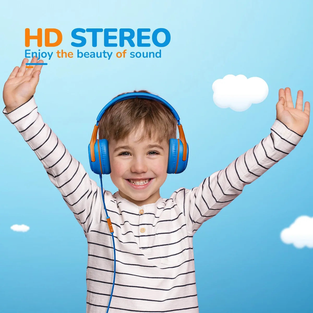 Kids Wired Headphones with Microphone - Foldable Over-Ear Tidesmit Tidesmit
