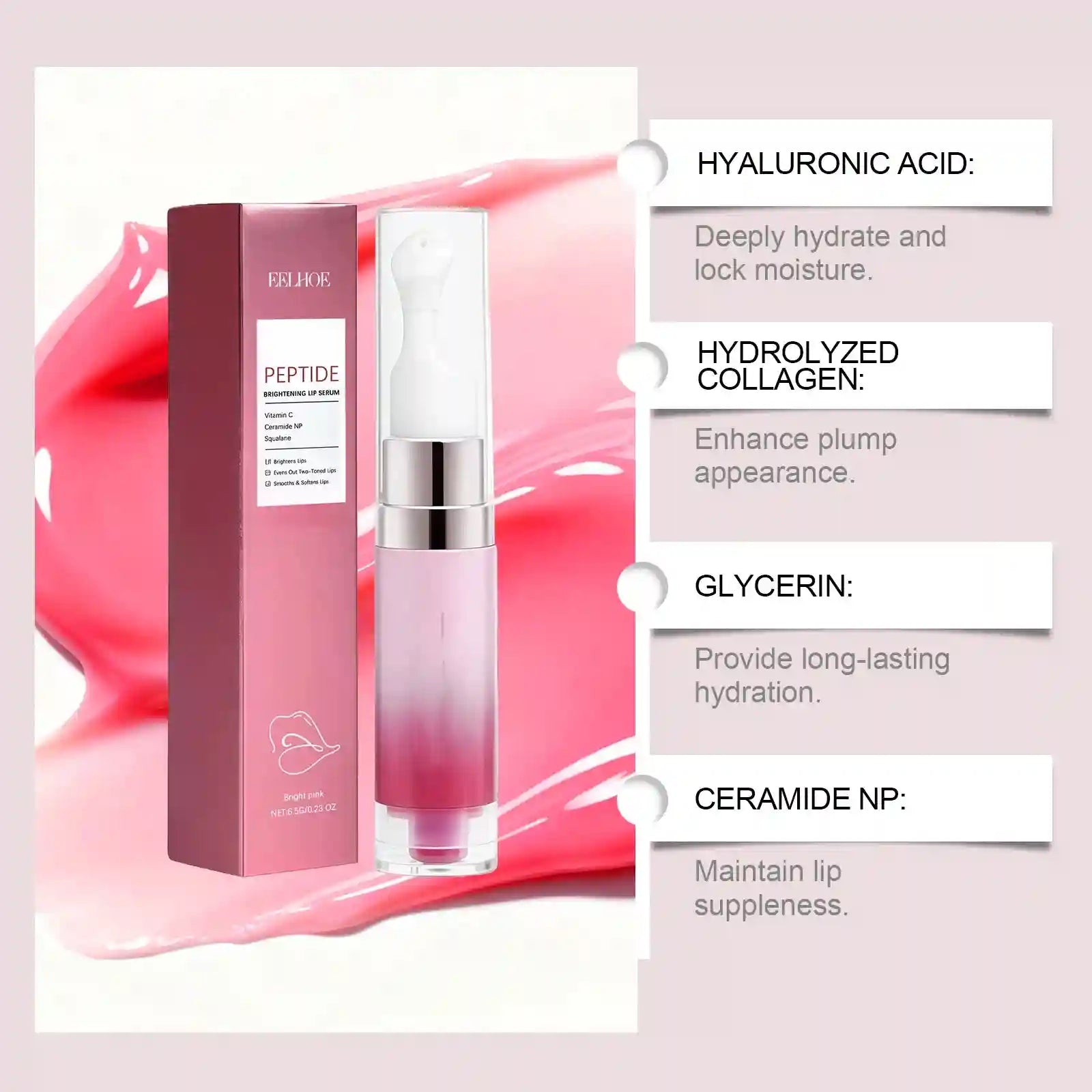 Hydrating Lip Serum: Plumping & Smoothing Lip Treatment | Tidesmit Lip Care Tidesmit