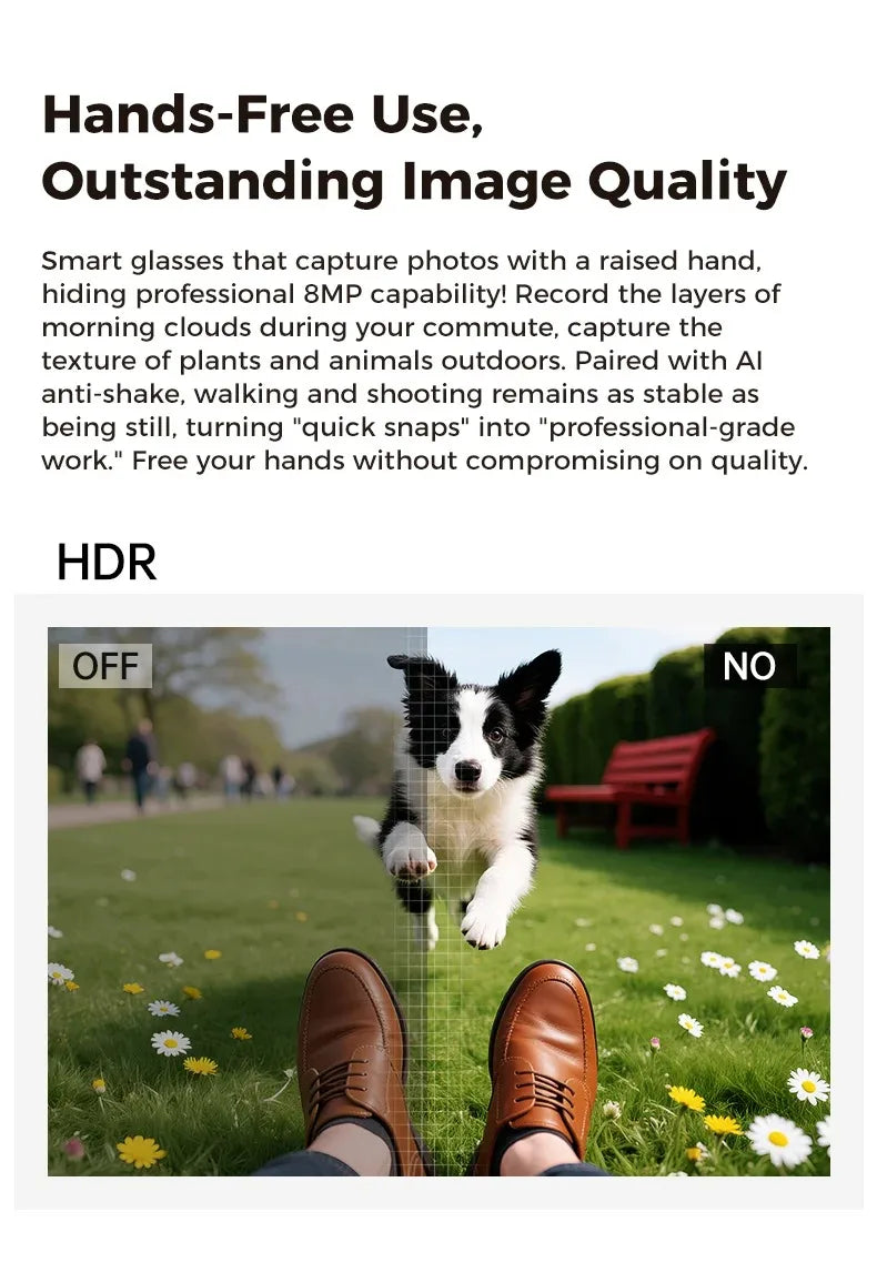 AI Smart Glasses with 8MP Camera and Real-Time Translation - Tidesmit Tidesmit