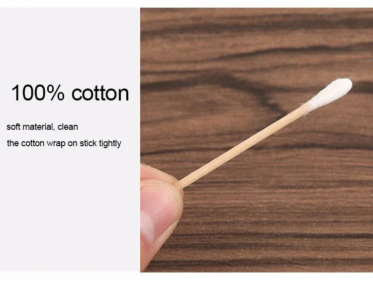 Double Head Cotton Swabs 500 Pcs for PMU Machines - Wood Sticks Permanent Makeup Machines Tidesmit