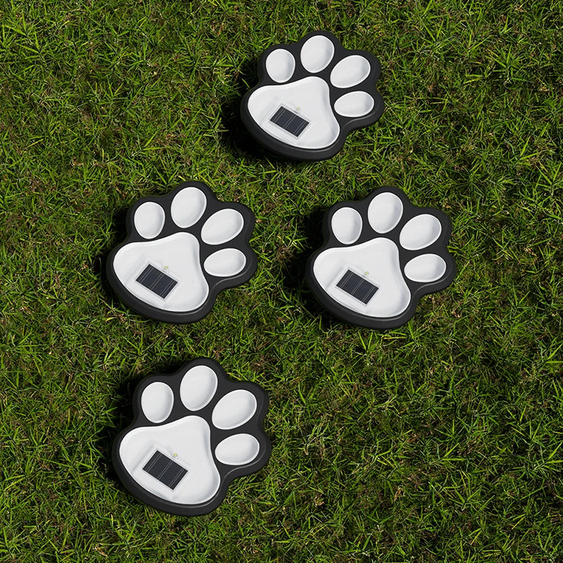 4PCS, Solar LED Lights, Outdoor Lights, Pet Dog Paw Lights, Smart Light Sensor Switches, Ideal for Garden Lawn Lighting