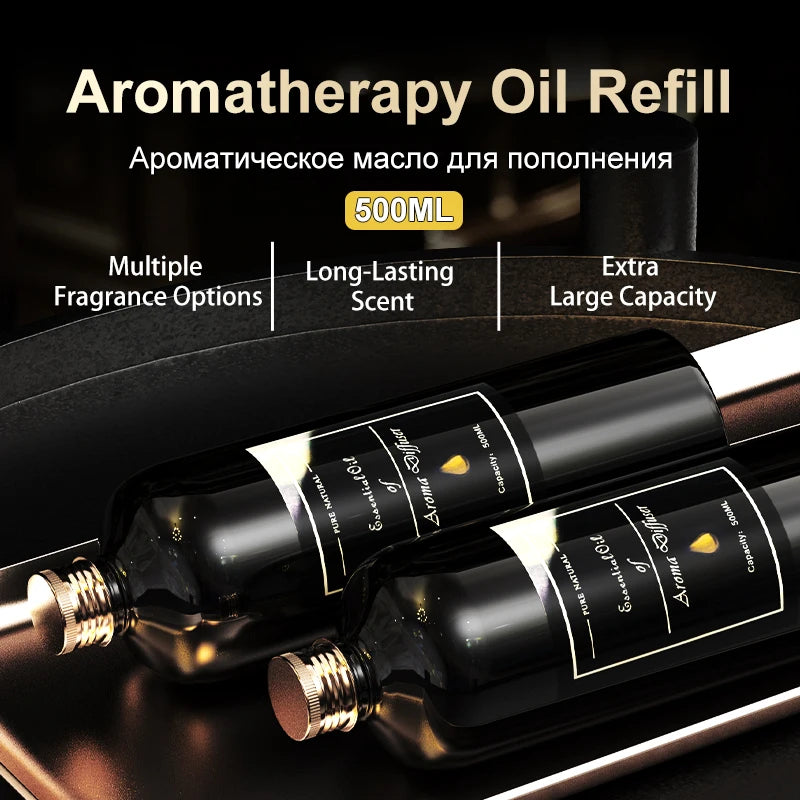 500ML Large Capacity Essential Oil Refill for Aroma Diffusers Long-Lasting Home Hotel Air Freshener with Reed Sticks Fragrance