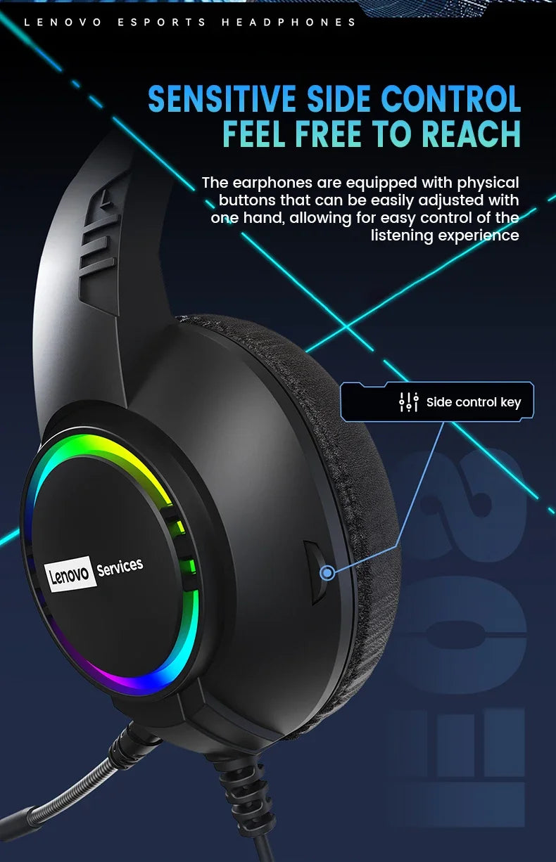 Wired Gaming Headset with 7.1 Surround Sound and RGB Lighting - E08 USB Tidesmit