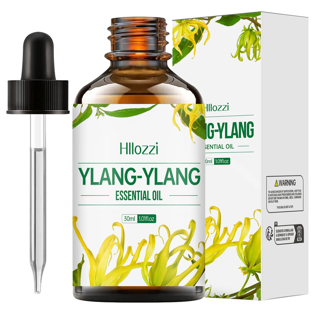 Ylang ylang essential oil is used for skin care, massage, bathing, and is suitable for face, body, nails and hair.