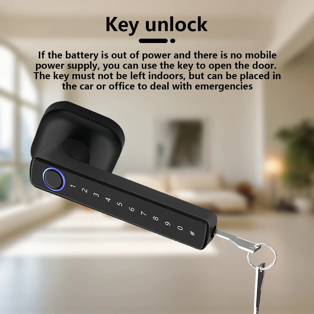 Smart Fingerprint Door Lock with Tuya Bluetooth App Access - Tidesmit Tidesmit