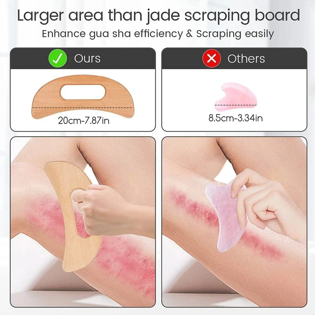 Wooden Gua Sha Scraping Tool | Half-Moon Ivory Body Massager Body Shaping Massage Equipment Tidesmit