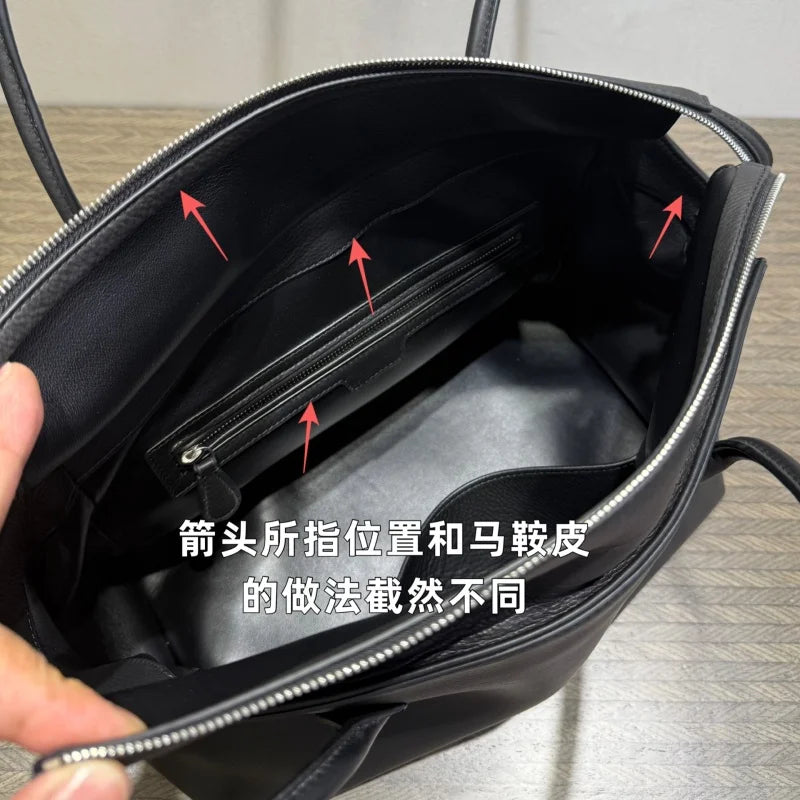 2026 new cow spine leather large capacity shoulder bag, leather handbag, commuting leather women's bag, high-end customized vers