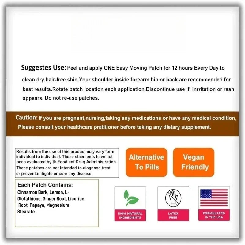 Magnesium Compound 30 Patches , Maximizing Absorption of 8 Active Forms - Glycine, Citric Acid, Taurine, and D3, B6