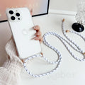Crossbody iPhone Case with Lanyard - Shock-Absorbing Protective Cover White Case & Strap Tidesmit