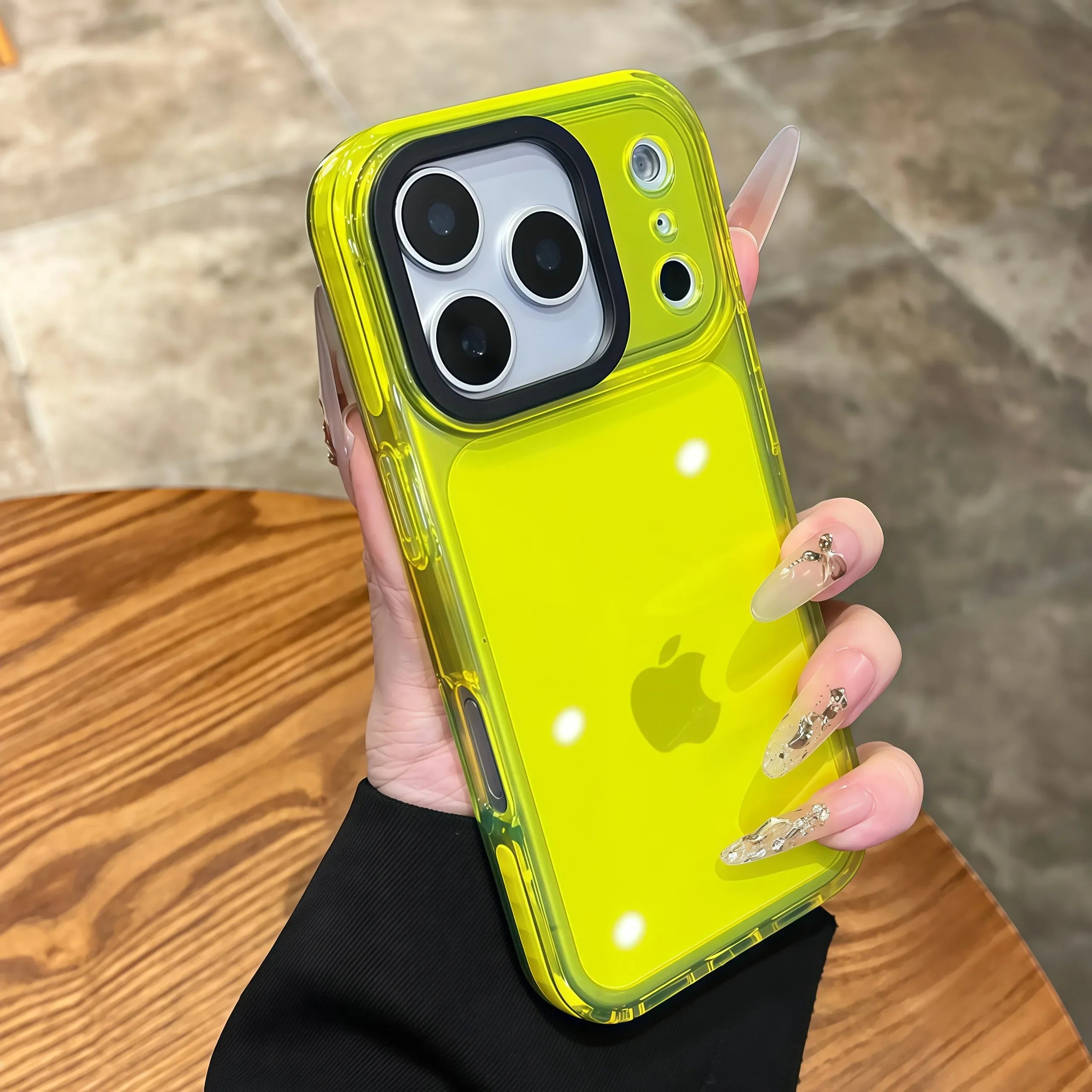 iPhone 16 Clear Phone Case - Military-Grade Shockproof Slim Fit Cover Yellow Tidesmit