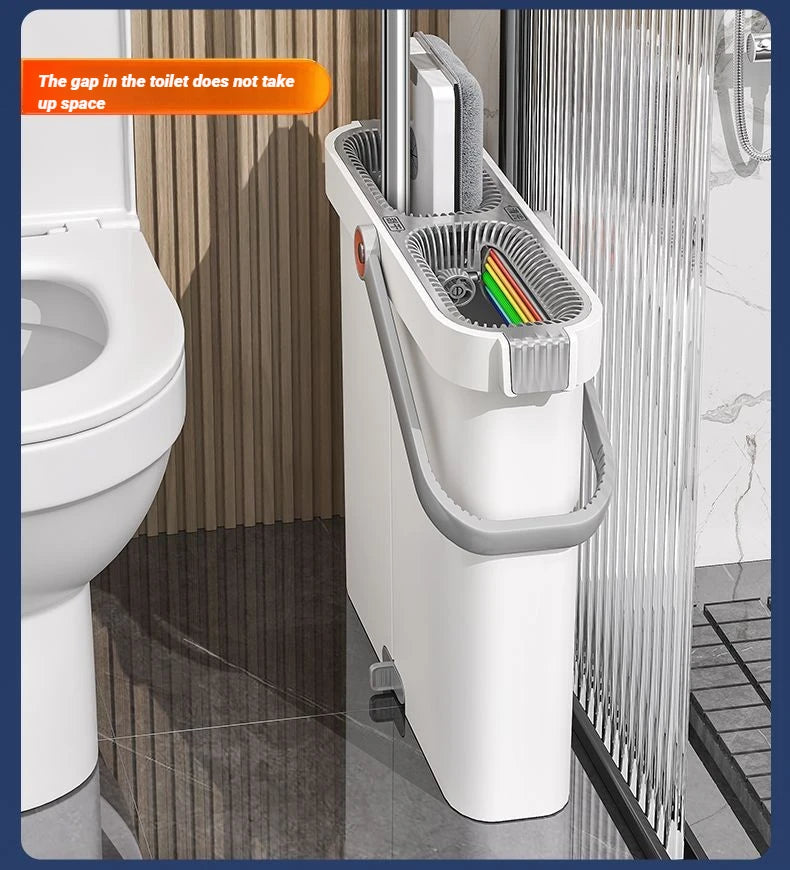 Spin Flat Mop Combo Set With Bucket Joybos 33cm Wet Dry Floor Cleaning Scraper Barrel Mops Washable Microfiber Toilet Bathroom