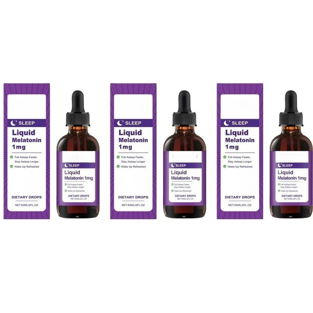 Liquid Melatonin 1 Mg Sleep Drops, Mint Leaf Extract, Fall Asleep Faster, Stay Asleep Longer, Wake Up Refreshed 60 ML