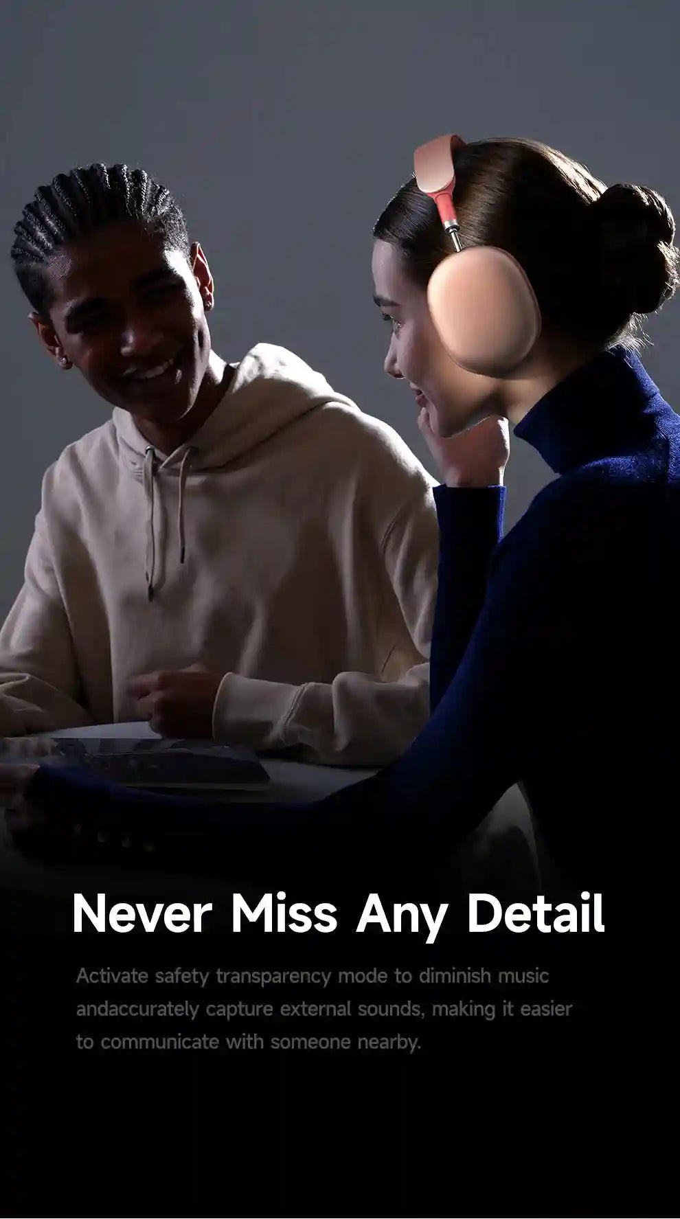 Wireless Headphones with 52dB Active Noise Cancelling & Spatial Audio Tidesmit