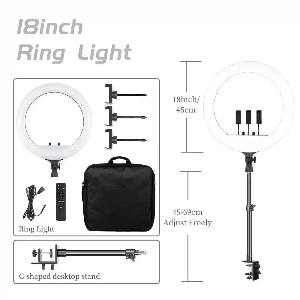 18 Inch LED Ring Light for Content Creation with Remote Control SH-HXD-18E-04 Tidesmit