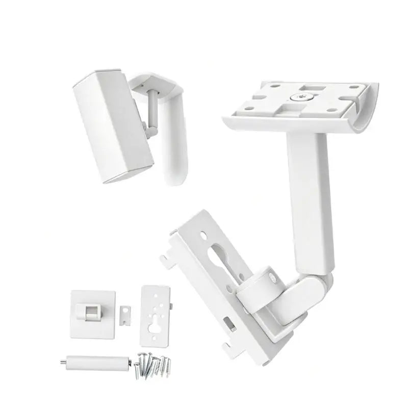 Speaker Wall Mount Pair with Adjustable Joint, Metal White Finish for Wall or Ceiling Placement, Home Theater Speaker D2RC