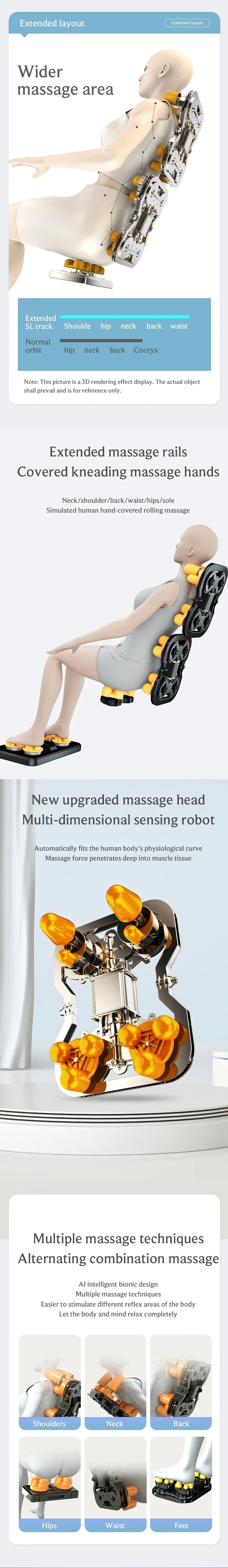 4D Full Body Massage Chair with Zero Gravity Shiatsu - Tidesmit Massage Chairs Tidesmit