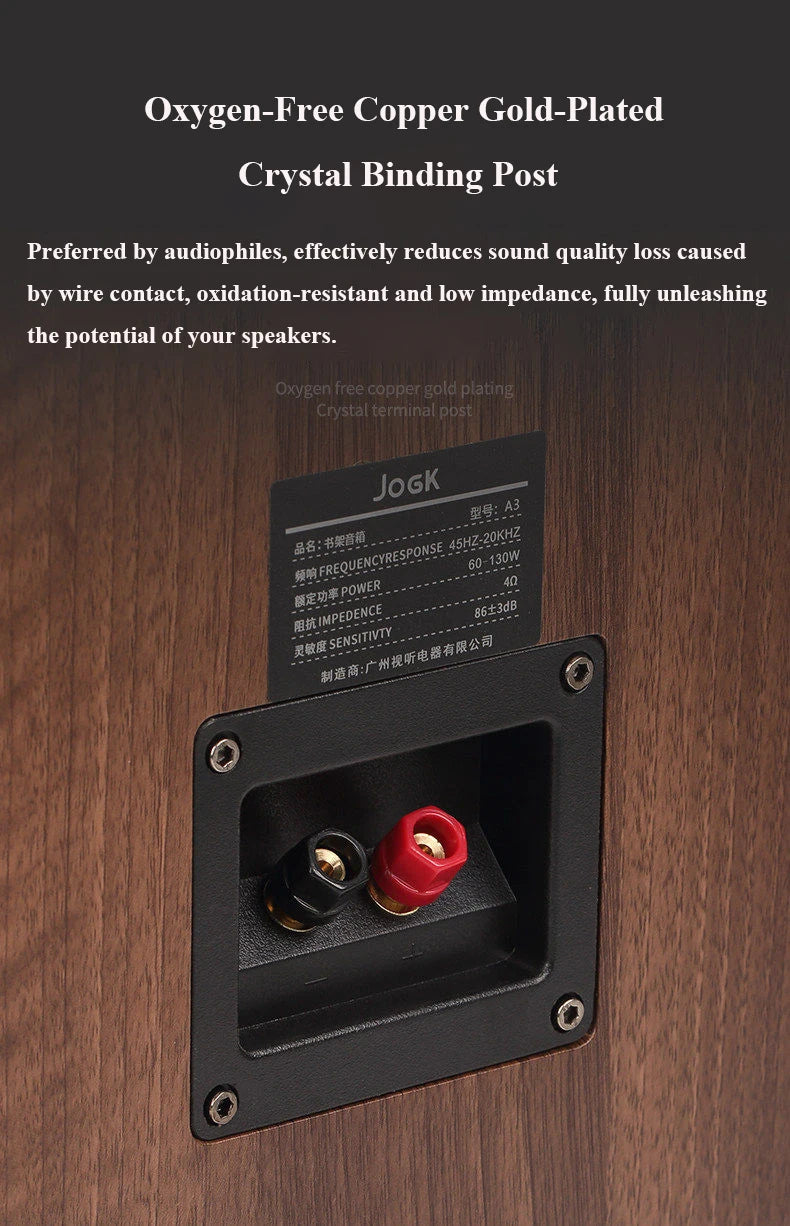 HiFi Bookshelf Passive Speakers 6.5-inch Three-way Frequency Division 130W Output Power Household Speakers 3-inch Midrange Unit