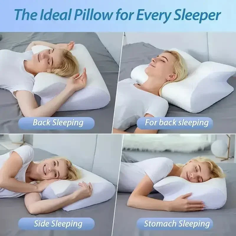 Butterfly Memory Foam Neck Pillow for Cervical Pain Relief - Tidesmit Relaxation Treatment Tidesmit