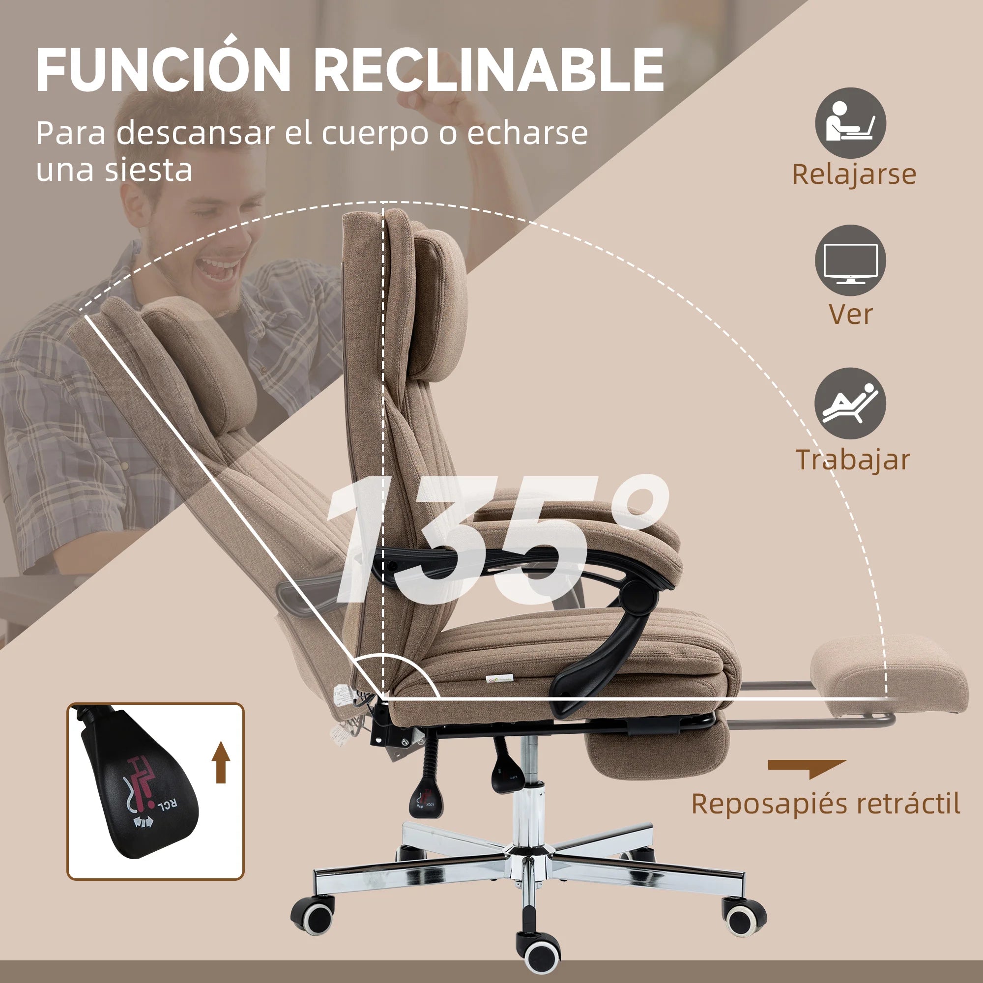 6-Point Vibration Electric Massager - Deep Tissue Relief Dark Brown Massage Chairs Tidesmit