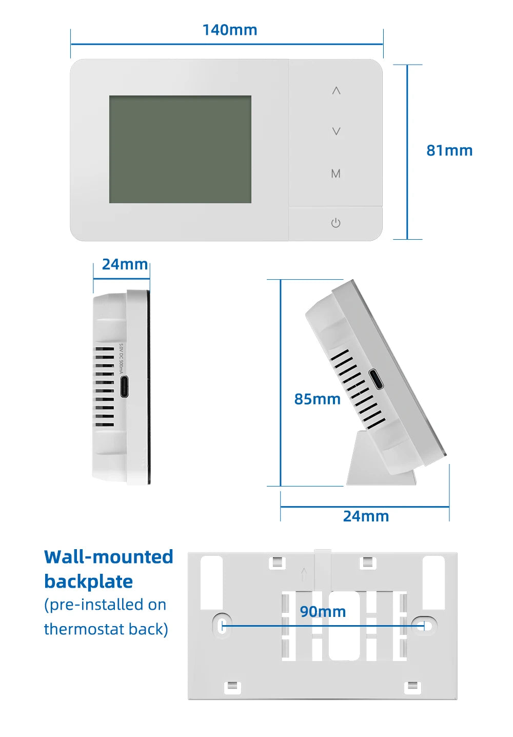Wireless WiFi Thermostat for Gas Boiler for Water Floor Heating Smart Tuya Temperature Controller Alexa Google Home