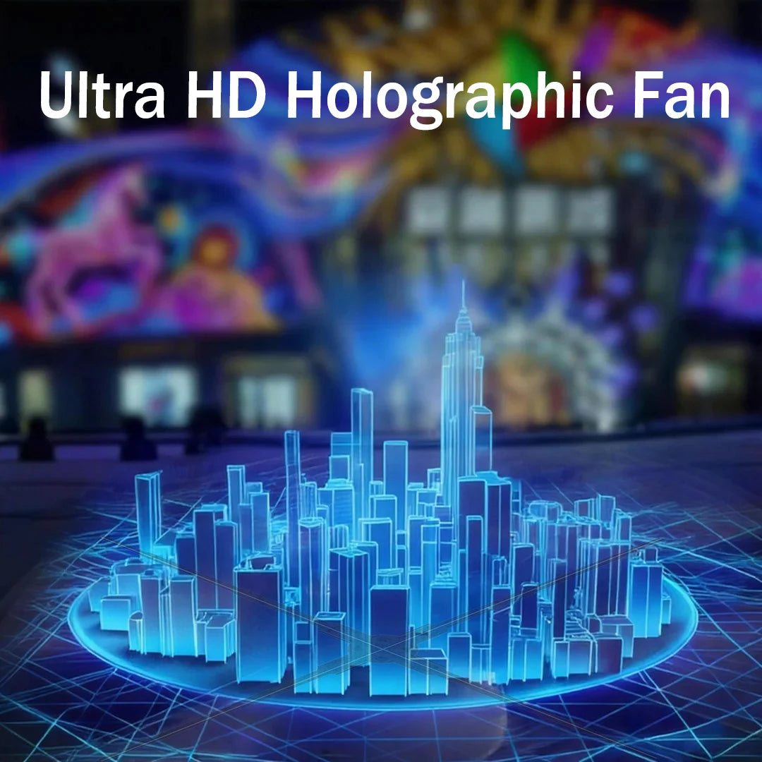 Ultra HD Naked Eye 3D Holographic Fan 100cm Shop Bar Commercial Advertising Light Support Wireless Upload Video Cloud Controll