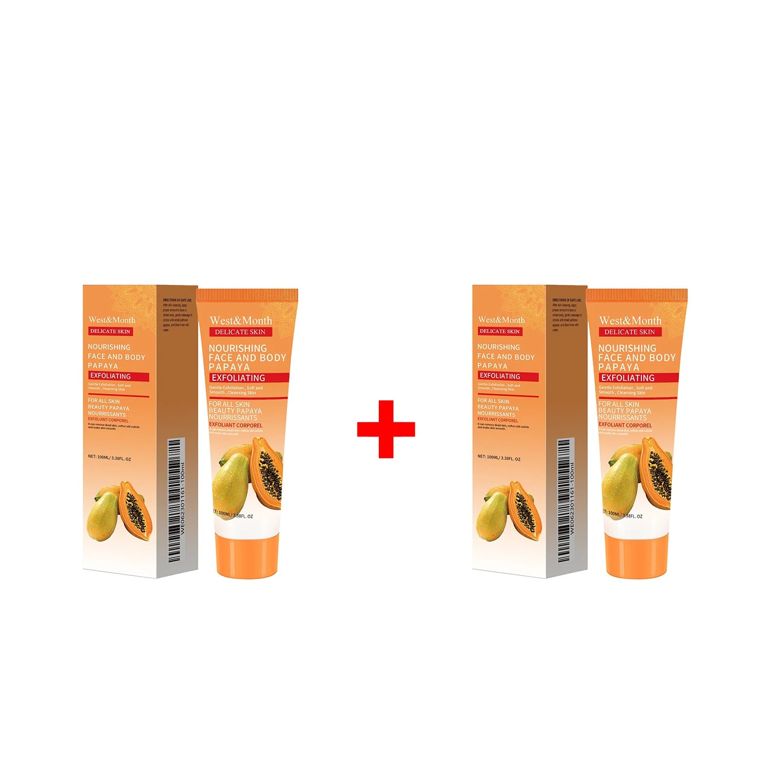 Papaya Exfoliating Gel | Professional Face & Body Brightening Scrub 100ml Scrubs Treatments 2pcs Tidesmit