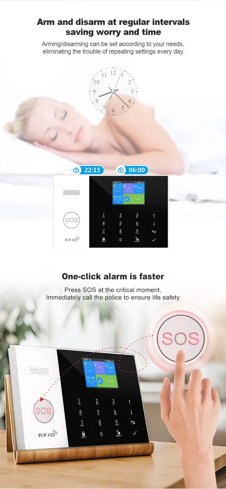 Wifi GSM Home Security Alarm System with Alexa and App Control Tidesmit