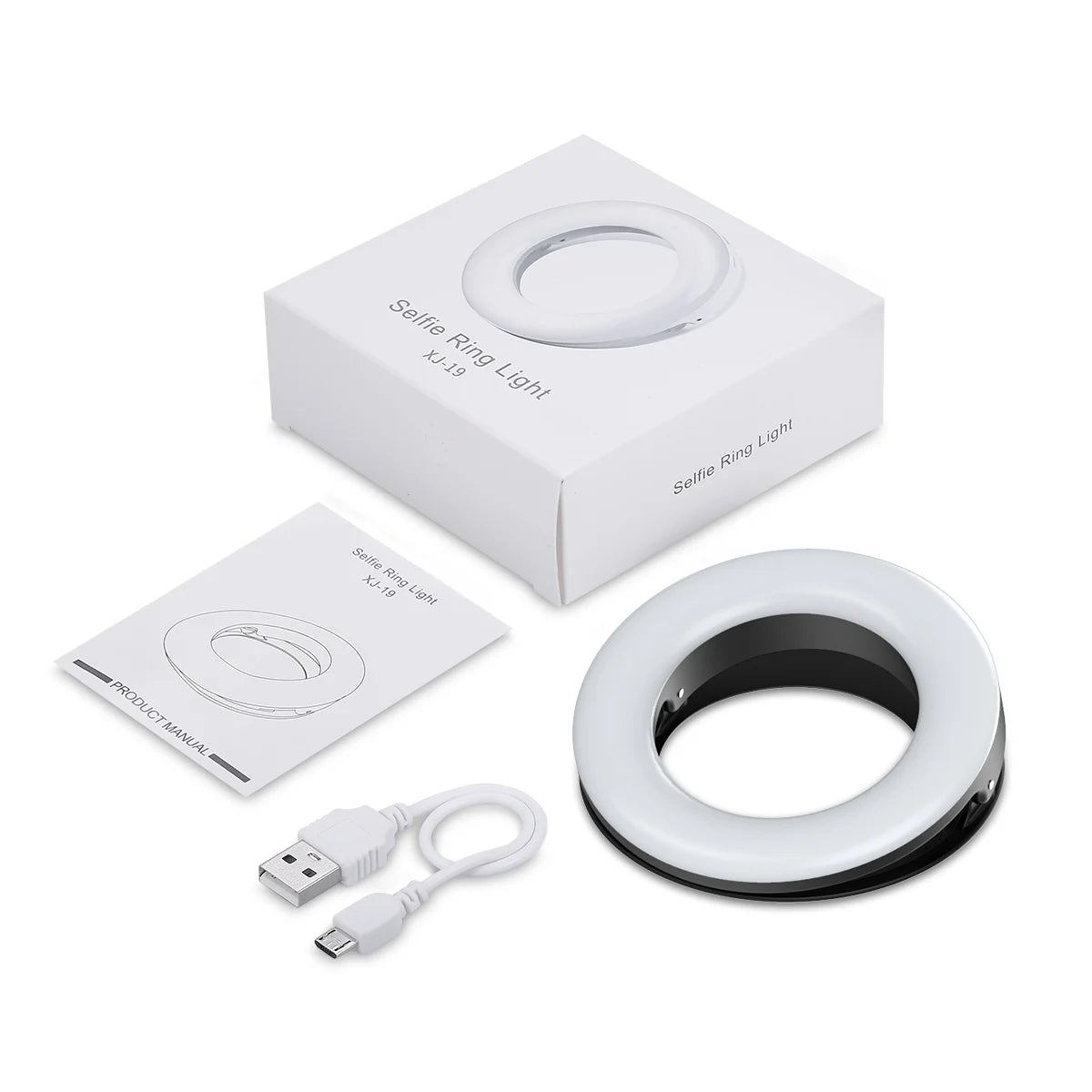 Selfie Ring Light Rechargeable LED for Phone & Laptop | Tidesmit 1PC Black Tidesmit