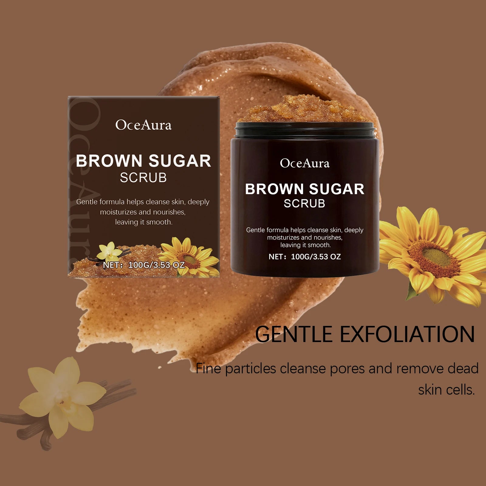 Brown Sugar Body Scrub 100g - Natural Exfoliating Skin Treatment Scrubs Treatments Tidesmit