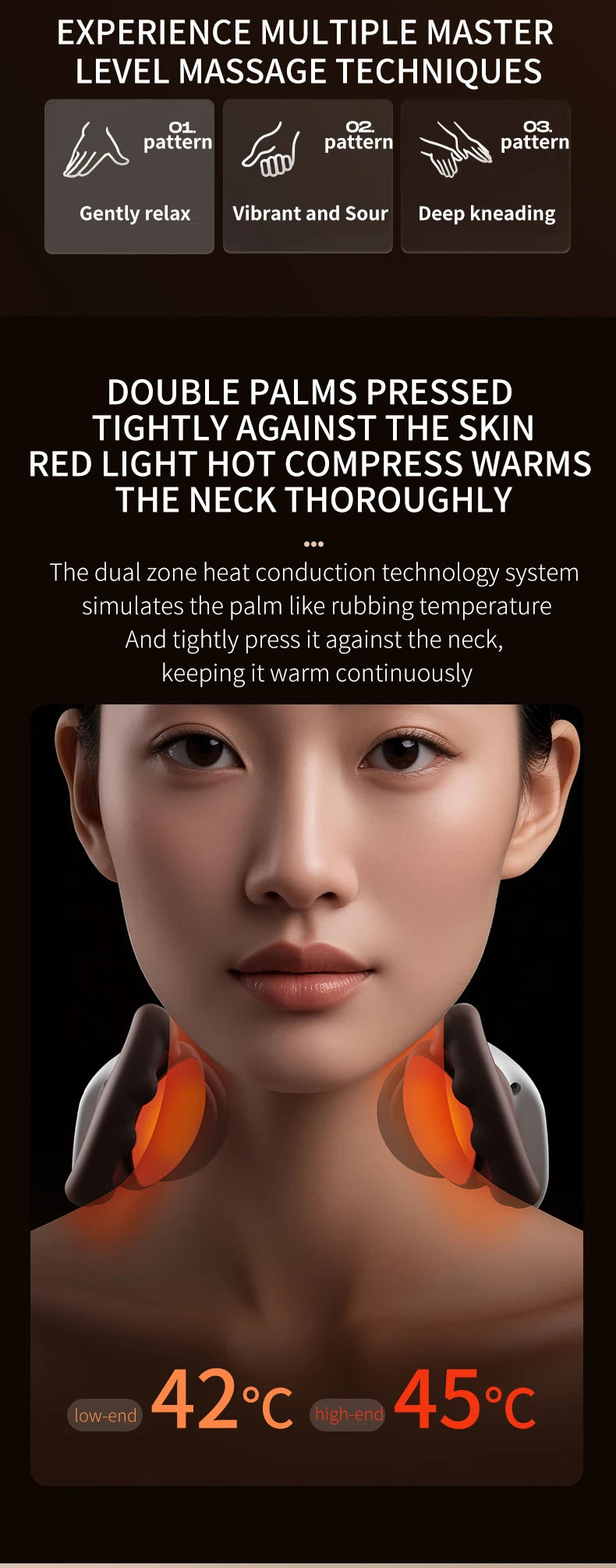Electric Neck and Shoulder Massager - Deep Tissue Heat Therapy Device Massage Cushion Tidesmit