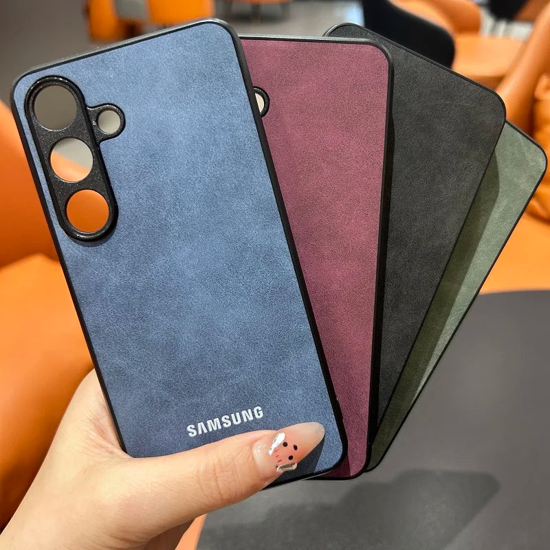 Sheepskin Leather Case for Samsung - Soft Lambskin Slim Fit Protection Tidesmit
