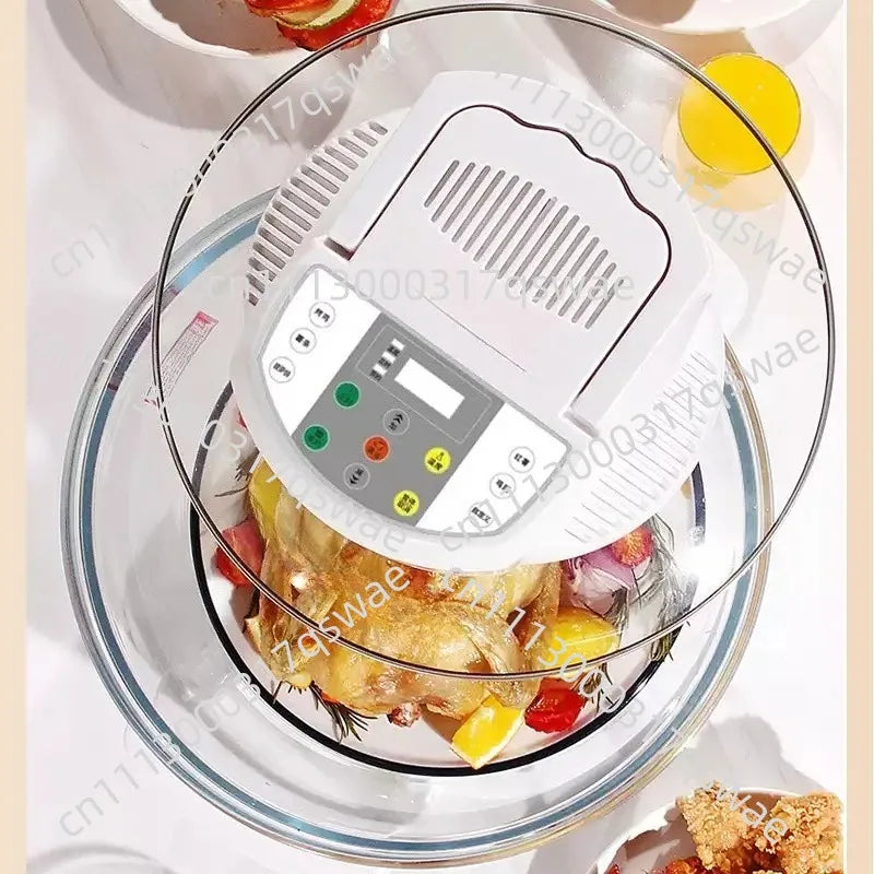 12L 17L Large Visible Glass Air Fryer Oven No-Oil Smokeless Hot Wave Convection Roaster For Home Kitchen Baking Grilling Frying