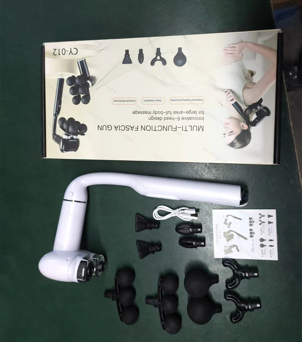 Fascia Gun with Long Handle - Rechargeable Deep Tissue Muscle Massager Fascia Gun Tidesmit