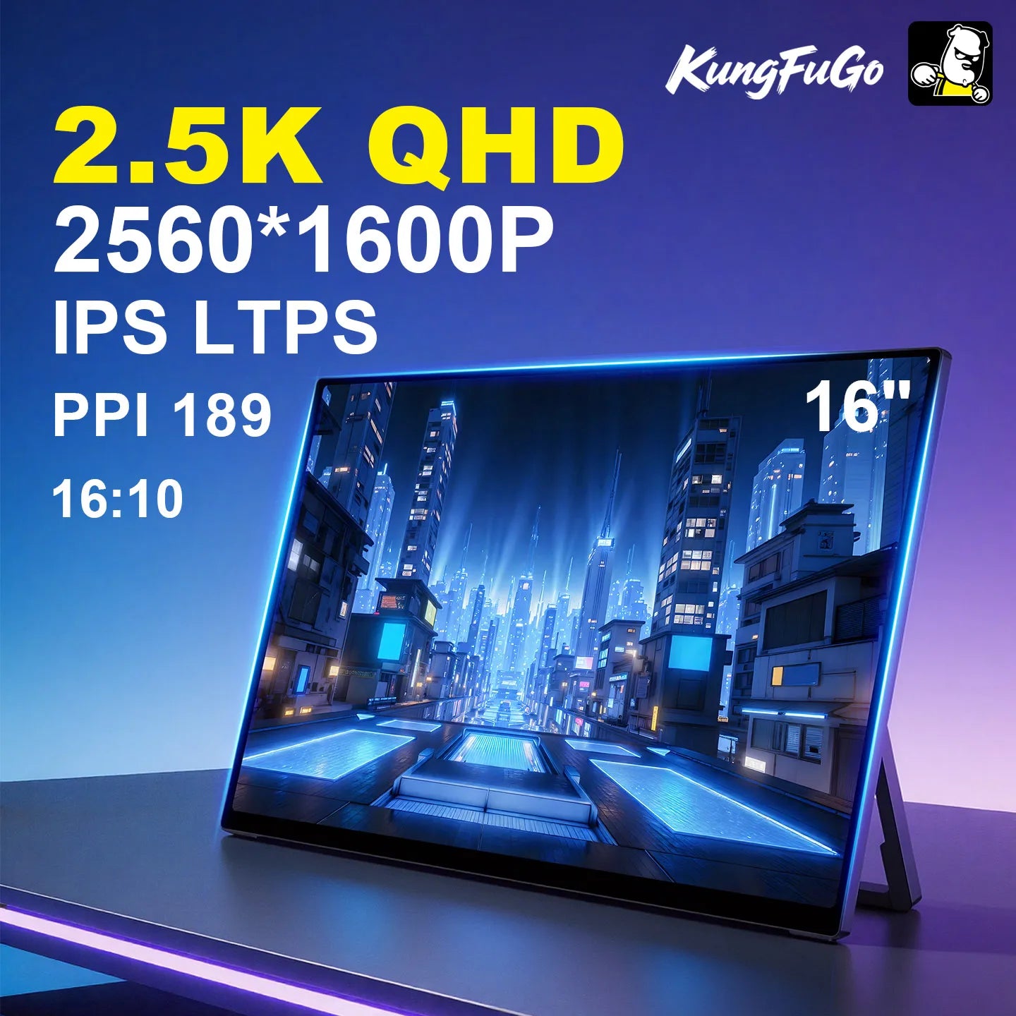 16-inch 2.5K Touchscreen Full Aluminum CNC Full Lamination 144Hz High-Definition High-Brightness One-Cable Portable Monitor