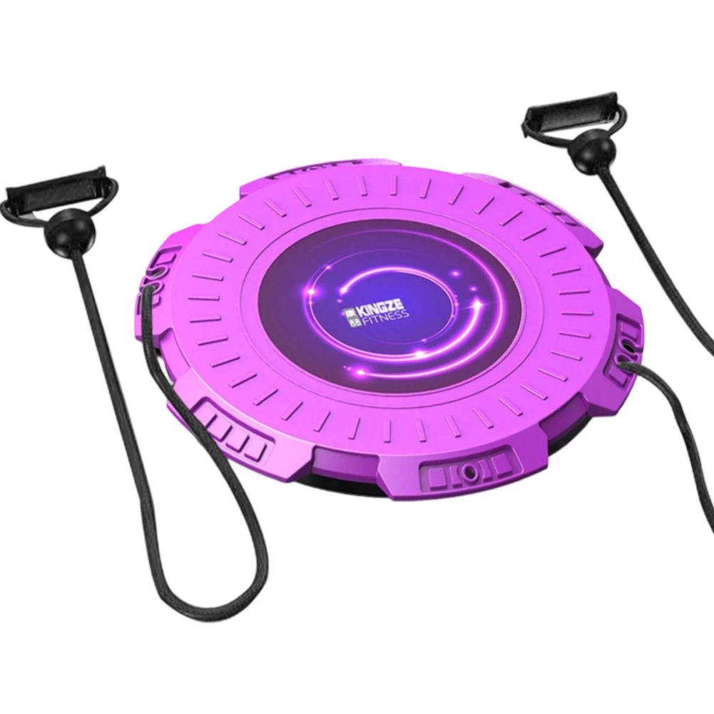 Waist Twisting Disc Fitness Board with Massage - Portable Home Trainer Body Shaping Massage Equipment Purple with rope